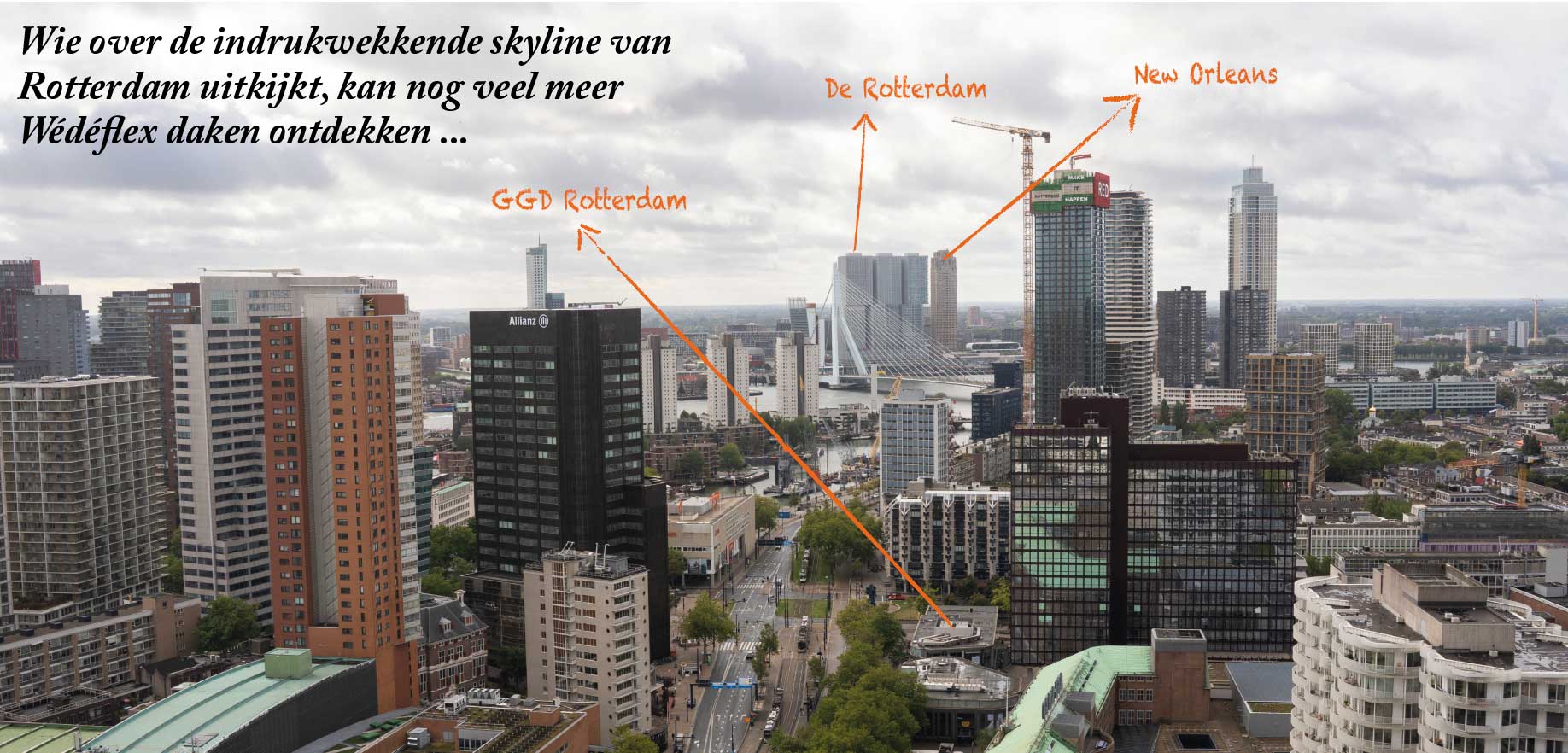 Rotterdamse skyline van Wédéflex daken