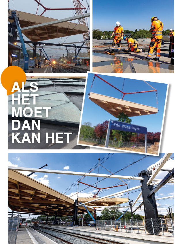 fotocollage station Ede-Wageningen wedeflex dak